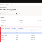 Product attribute setup